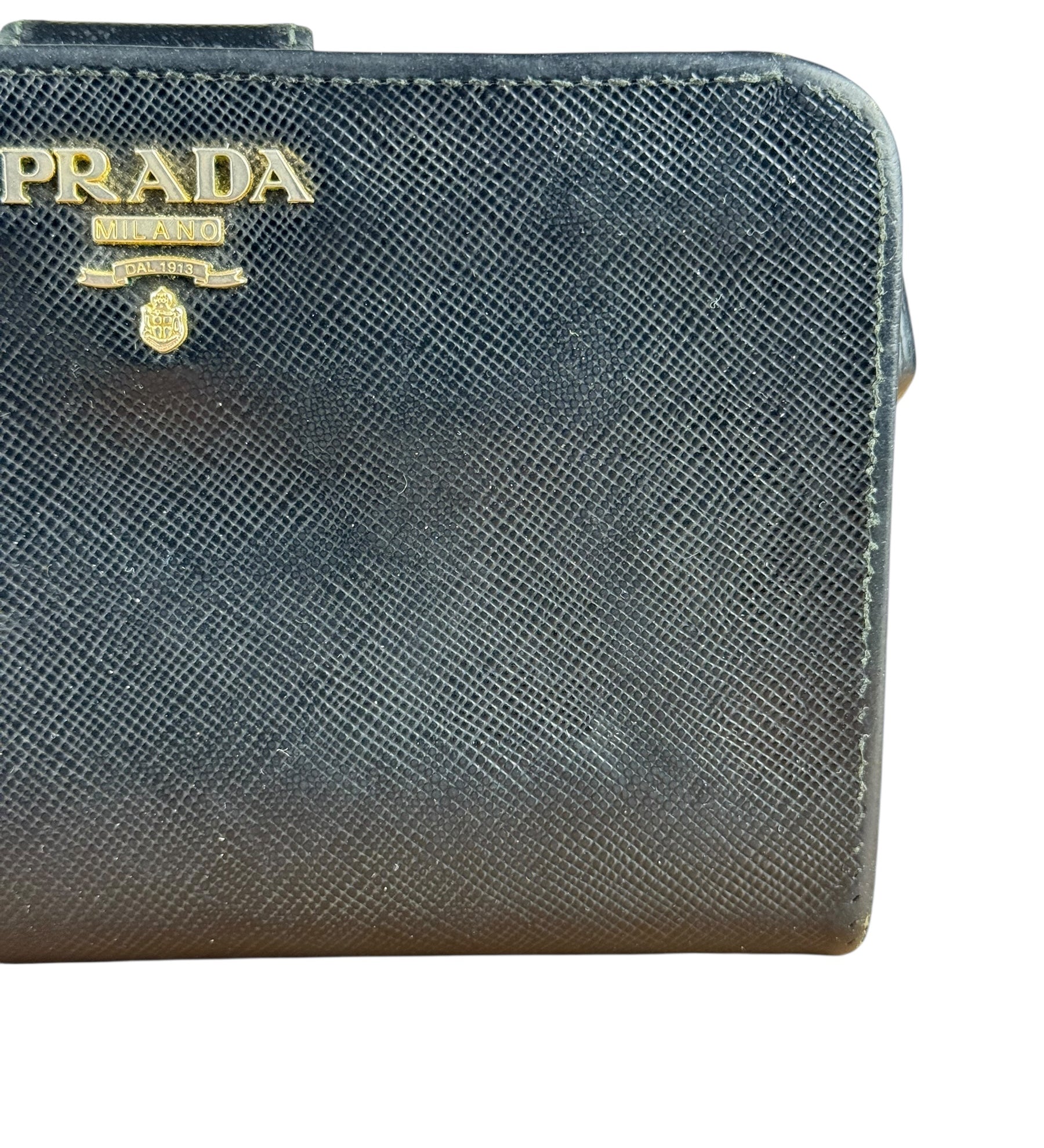 Prada Saffiano Zip Compact Wallet