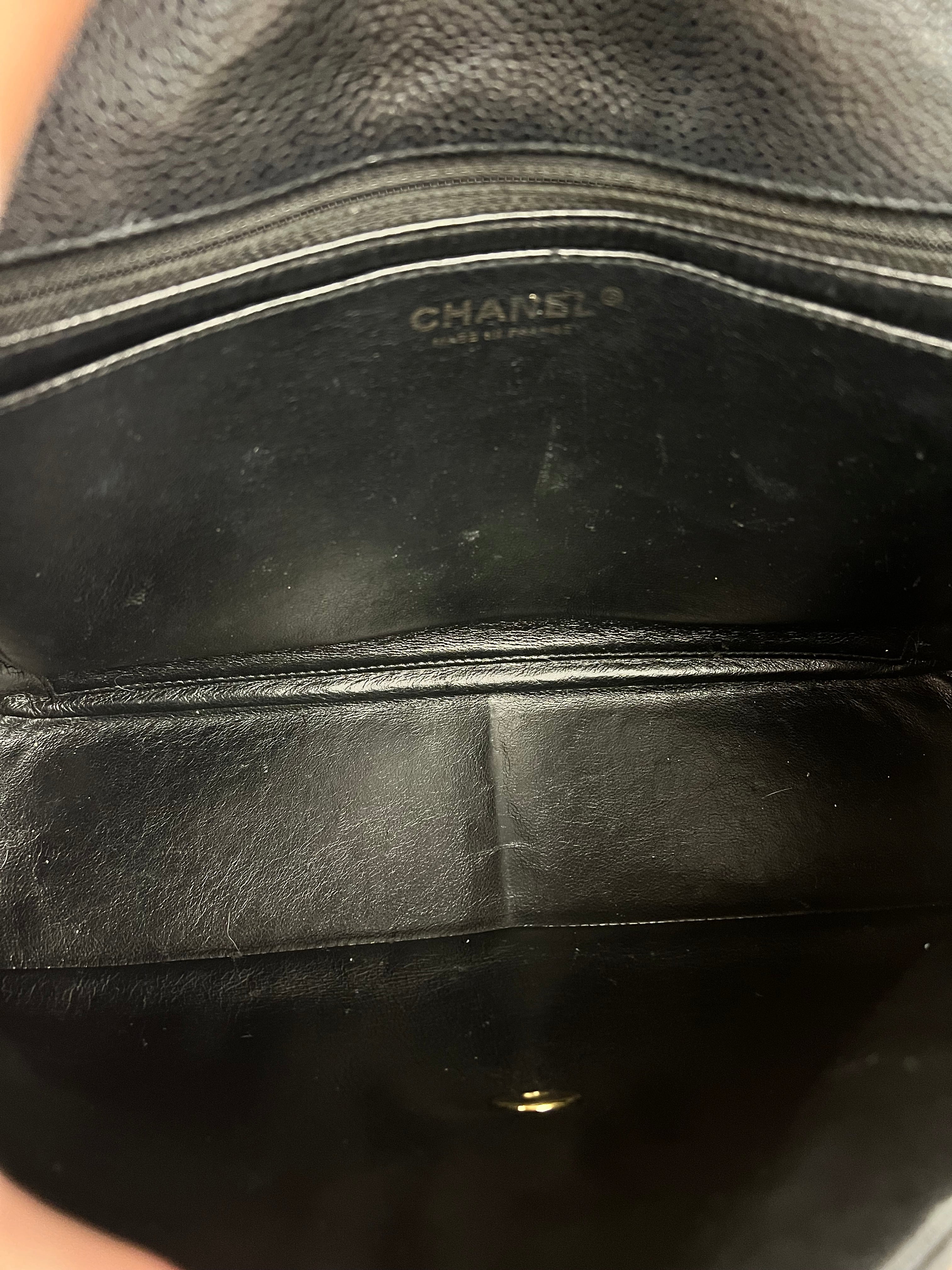 Chanel Black Caviar Leather Single Flap Bag '04