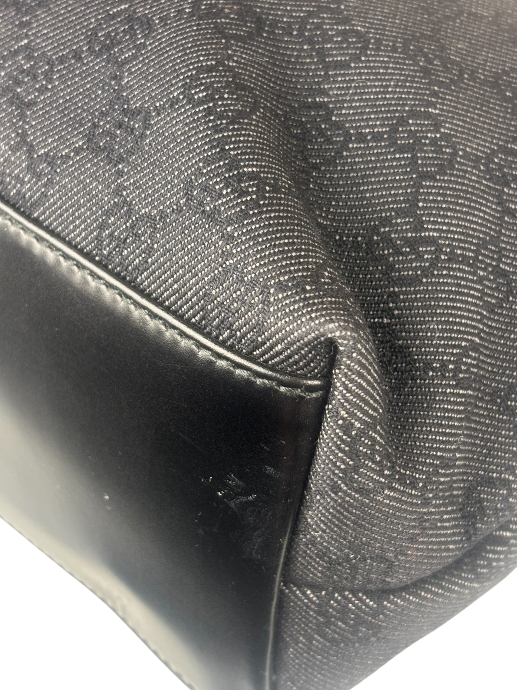 Gucci GG Black Canvas Capri Chain Tote Bag