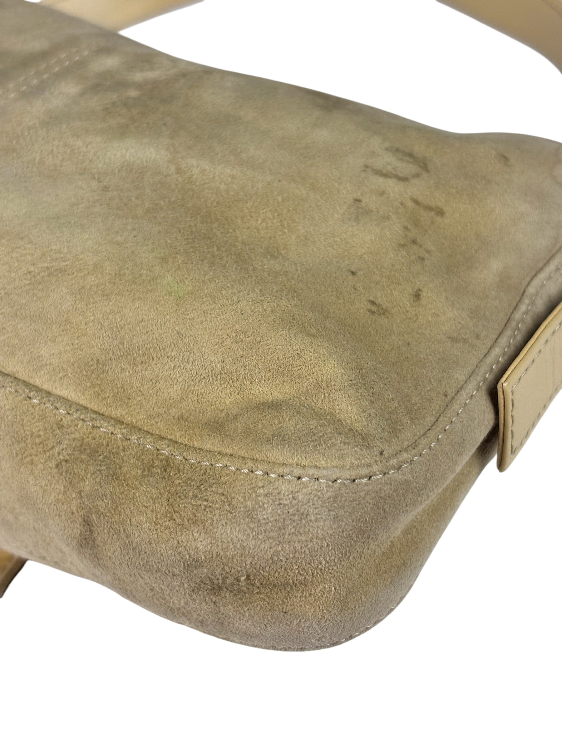 Fendi Beige Suede/Leather Trim Baguette