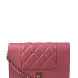 Chanel Pink Lambskin Mademoiselle Flap Wallet On Chain 2018