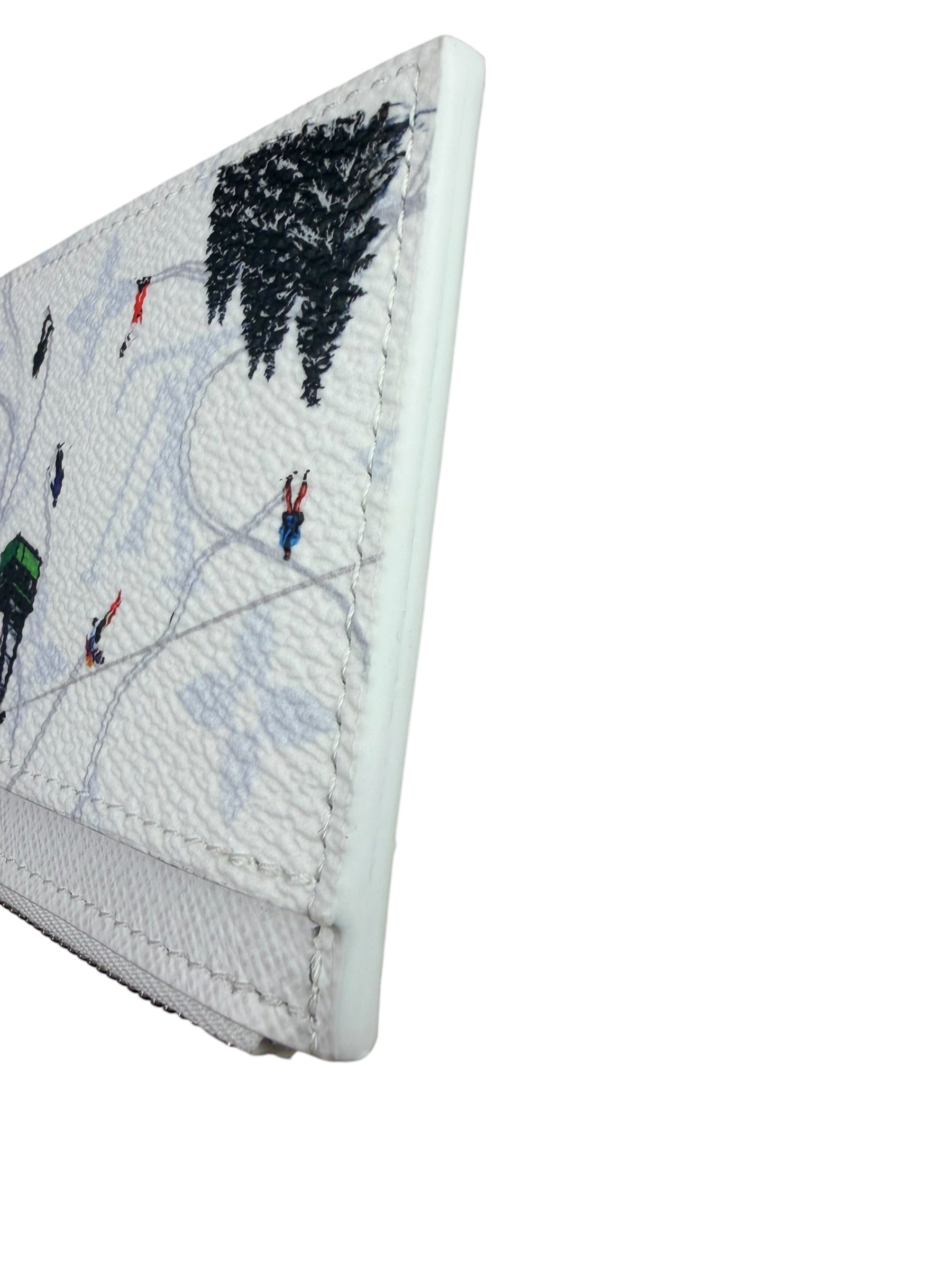 Louis Vuitton White Leather Ski Double Card Holder