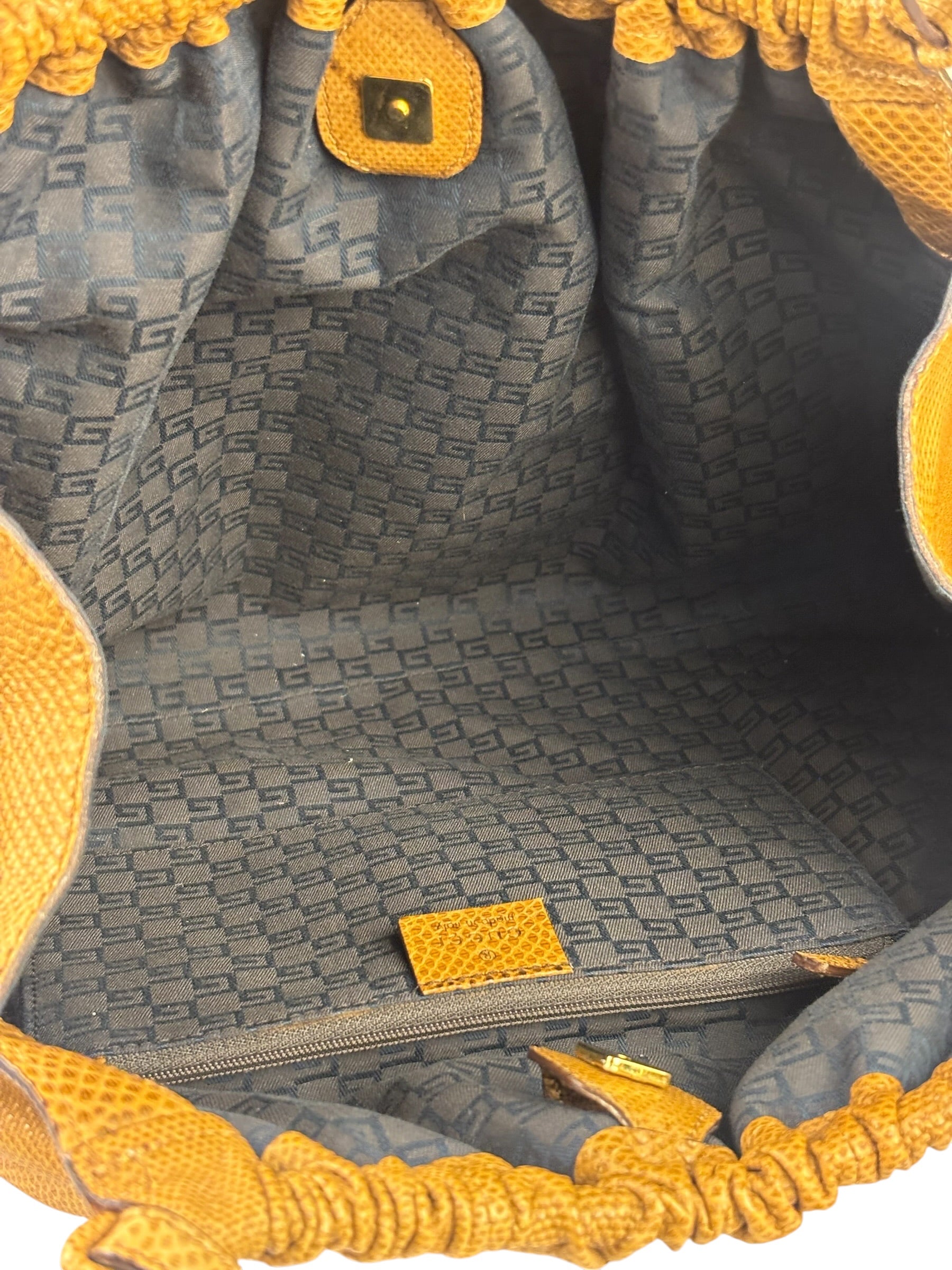 Gucci Vintage Tan Lizard Skin Hobo Bag