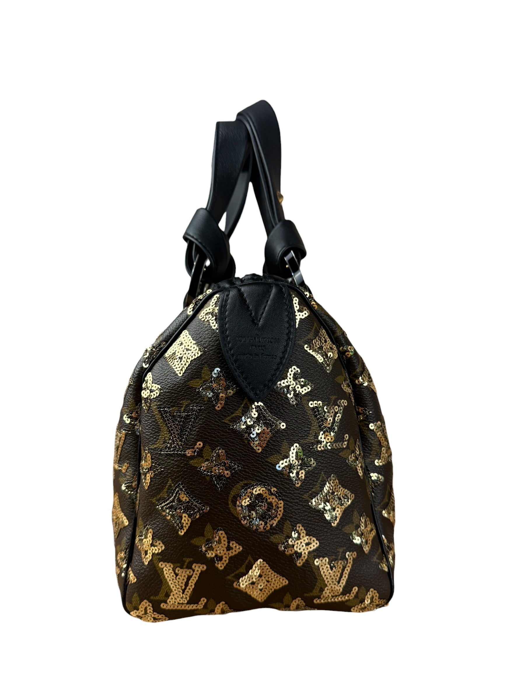 Louis Vuitton Gold Sequins Monogram Speedy Eclipse 30