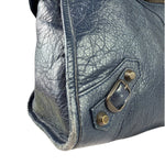 Balenciaga Navy Lambskin Moto Work Two-Way Bag