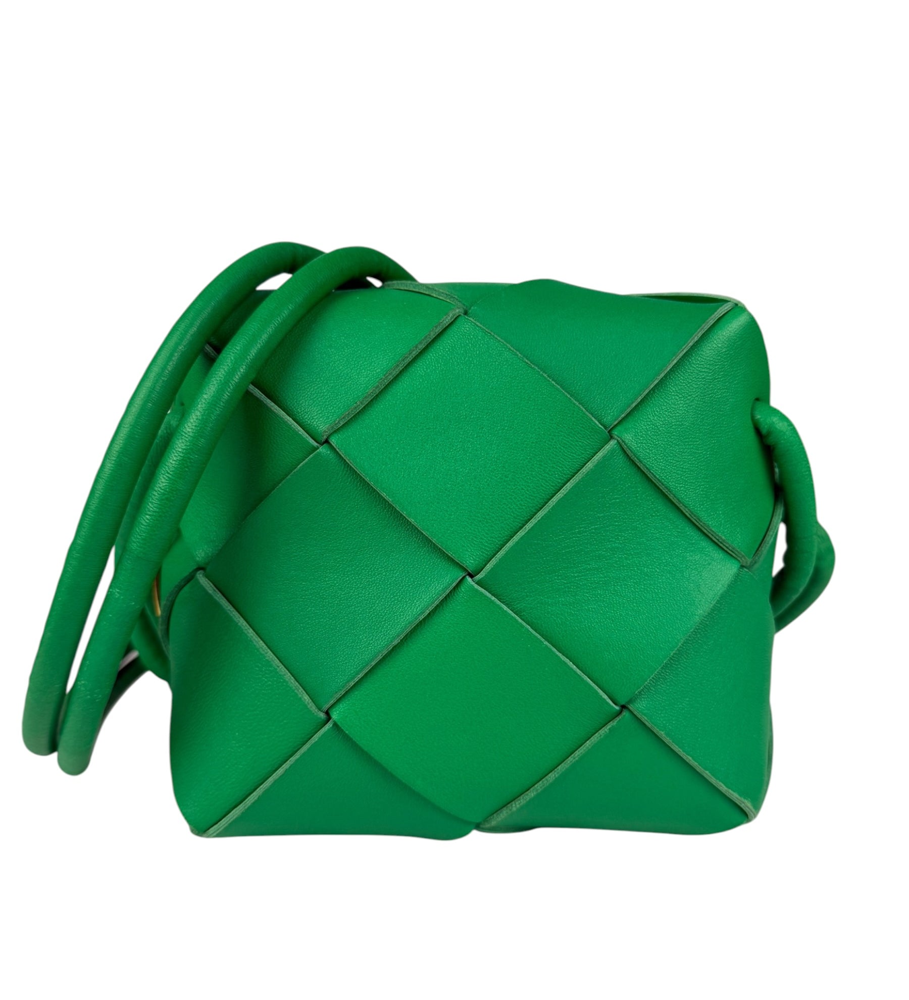 Bottega Veneta Small Green Intrecciato Cassette Camera Bag