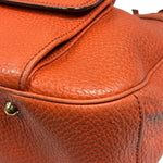 Gucci Orange Pebbled Leather Bamboo Top Handle Hobo Bag