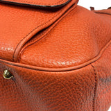 Gucci Orange Pebbled Leather Bamboo Top Handle Hobo Bag