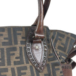 Fendi Leather Trim Zucca Canvas Du Jour Tote Bag