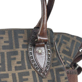 Fendi Leather Trim Zucca Canvas Du Jour Tote Bag