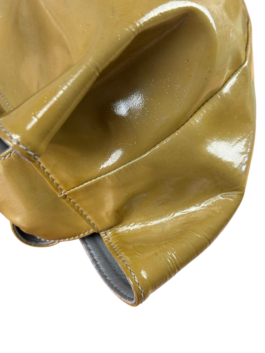 Loewe Anagram Patent Olive Leather Top Handle Bag