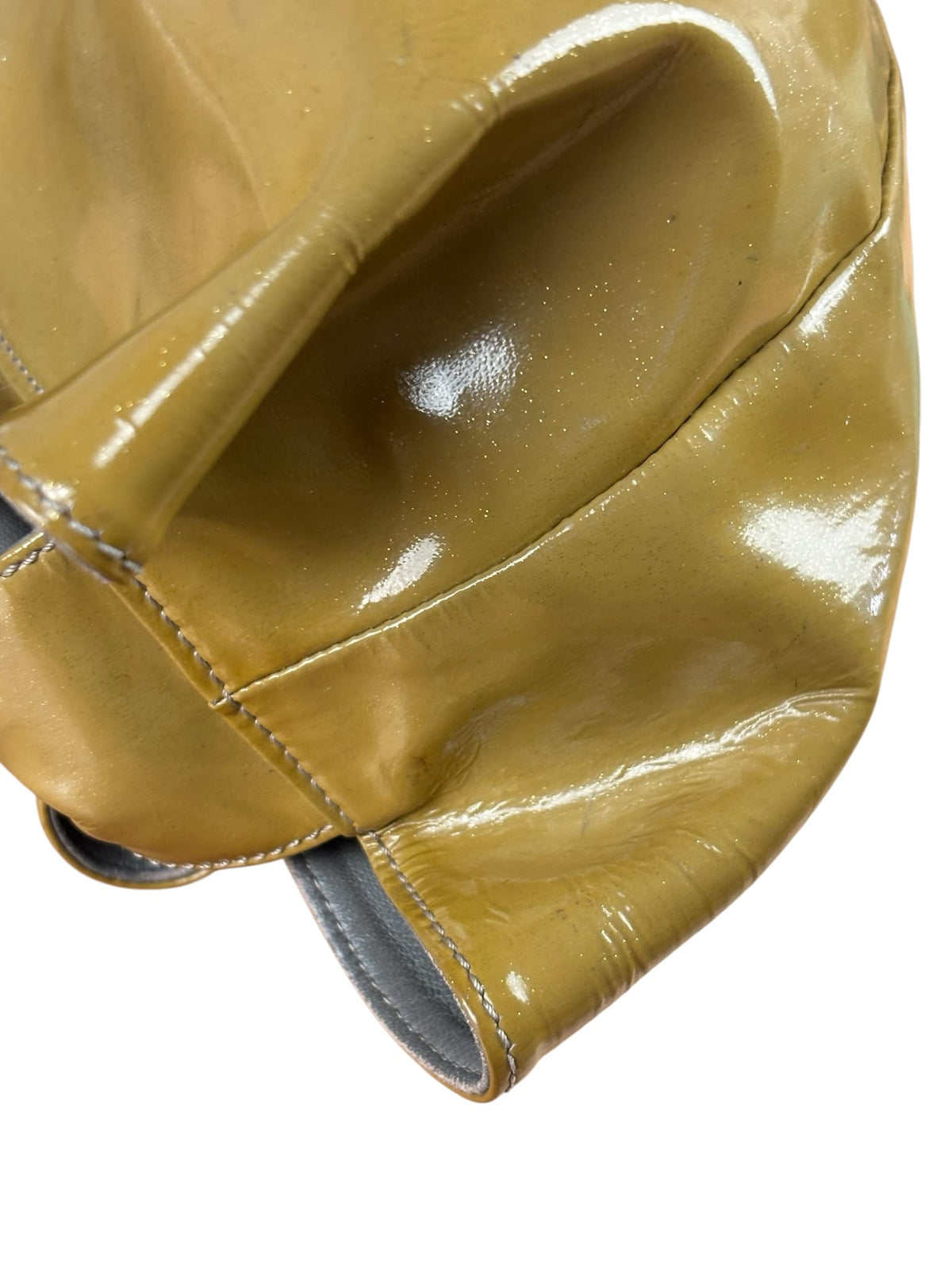 Loewe Anagram Patent Olive Leather Top Handle Bag