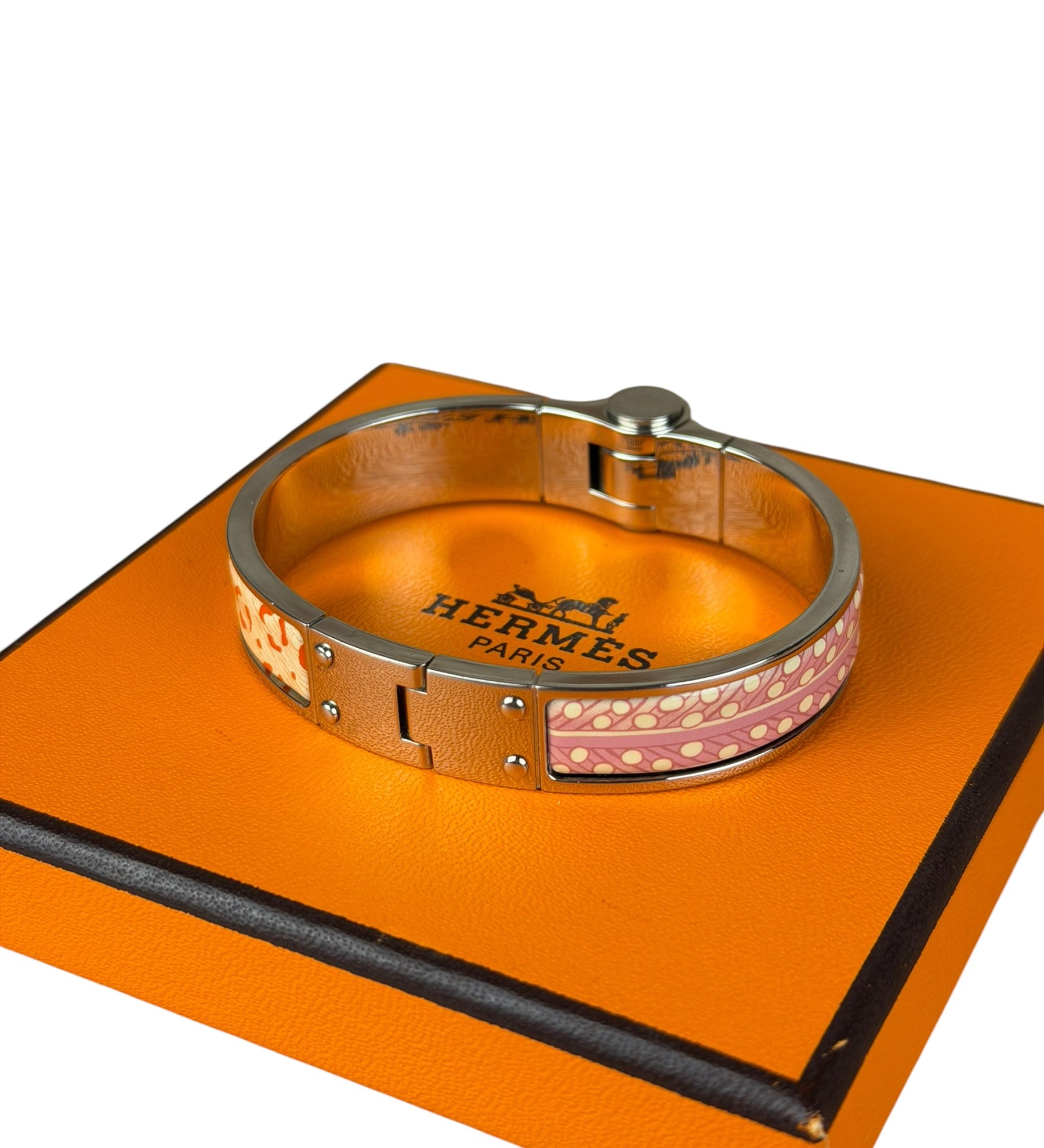 Hermes Charniere Enamel Hinged Bracelet/Cuff