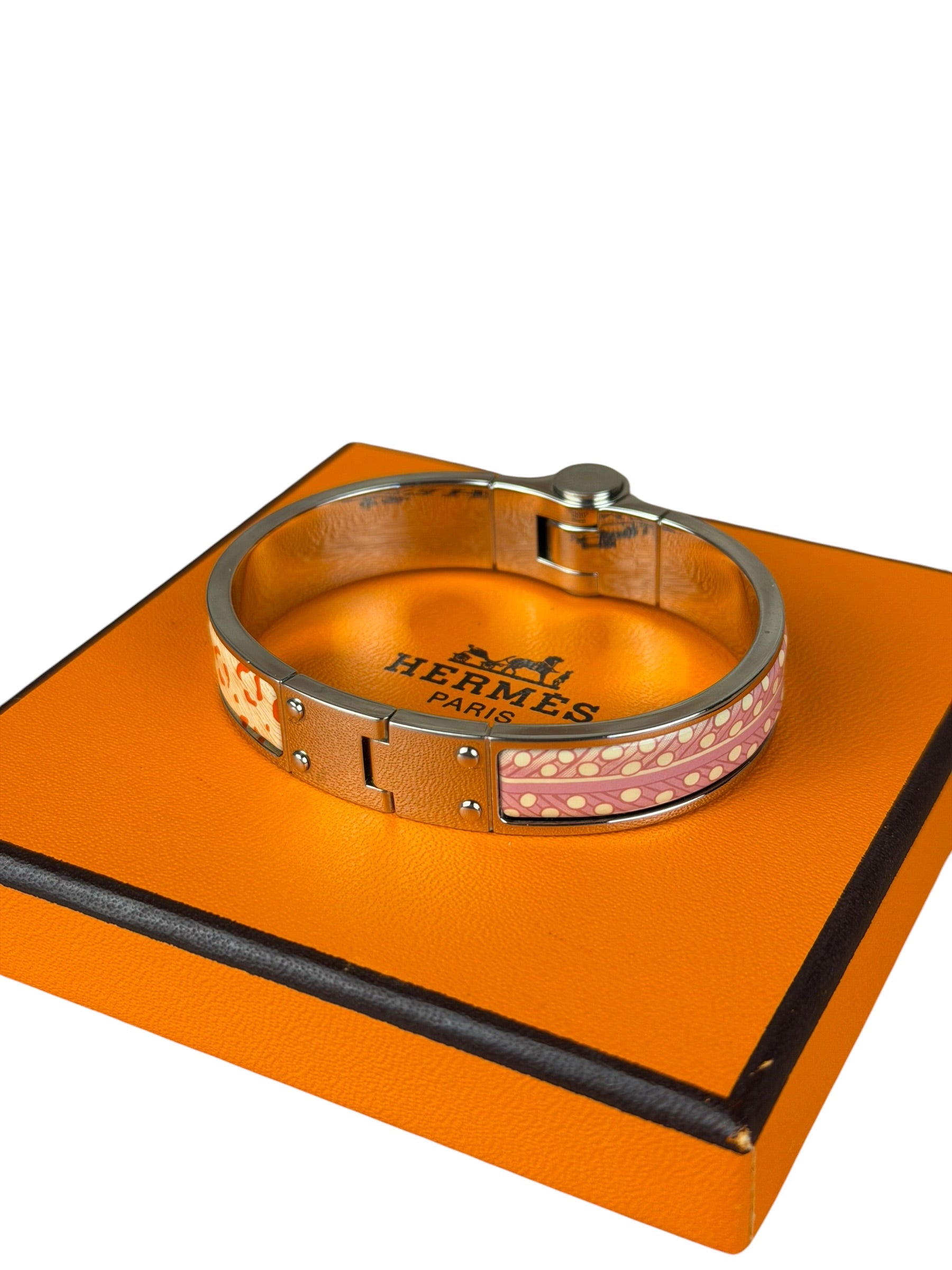 Hermes Charniere Enamel Hinged Bracelet/Cuff