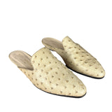 Helene Arpels Ostrich Leather Mule Tan