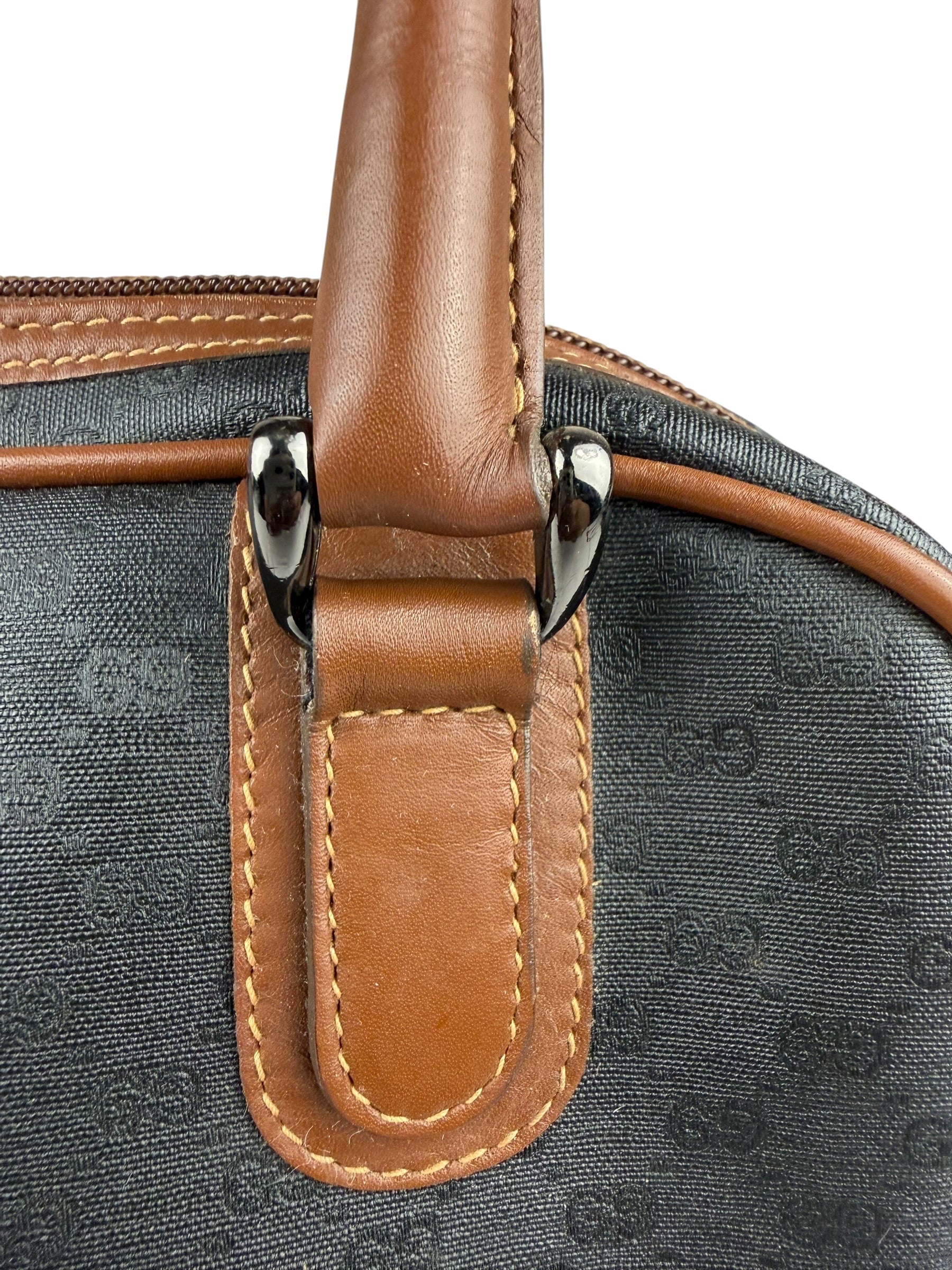 Gucci Vintage Micro GG Black/Brown Supreme Satchel Hand Bag