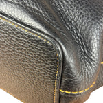 Coach Pebbled Leather Shoulder Bag Black Turn-Lock