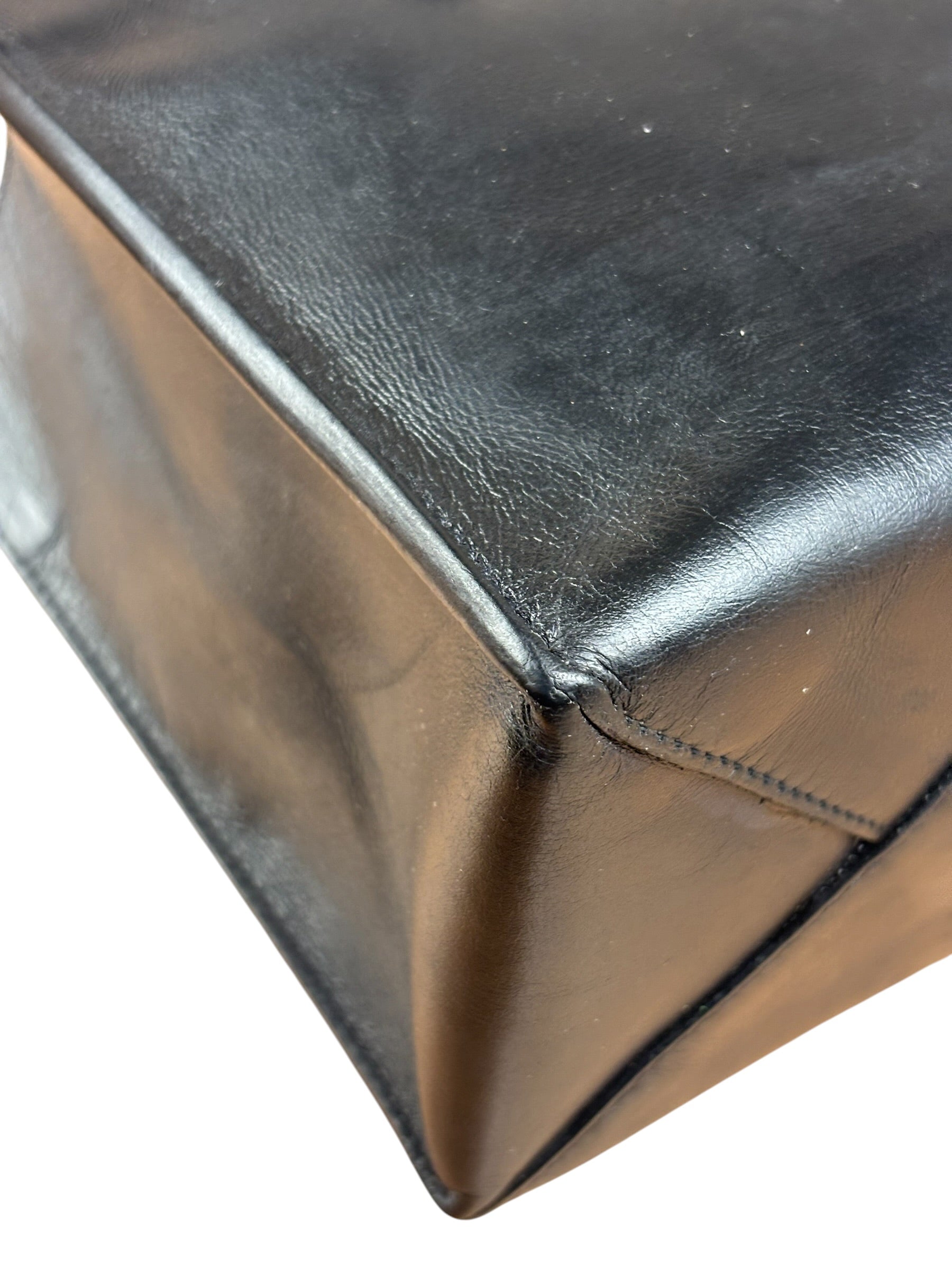 Balenciaga Black Leather Papier A4 Tote Bag