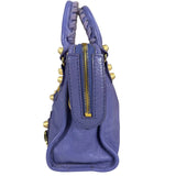 Balenciaga Purple Lambskin Moto City Two-Way Bag