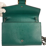 Gucci Green Leather Crystal Embellished Dionysus Chain Bag