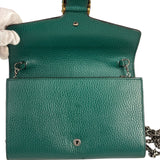 Gucci Green Leather Crystal Embellished Dionysus Chain Bag