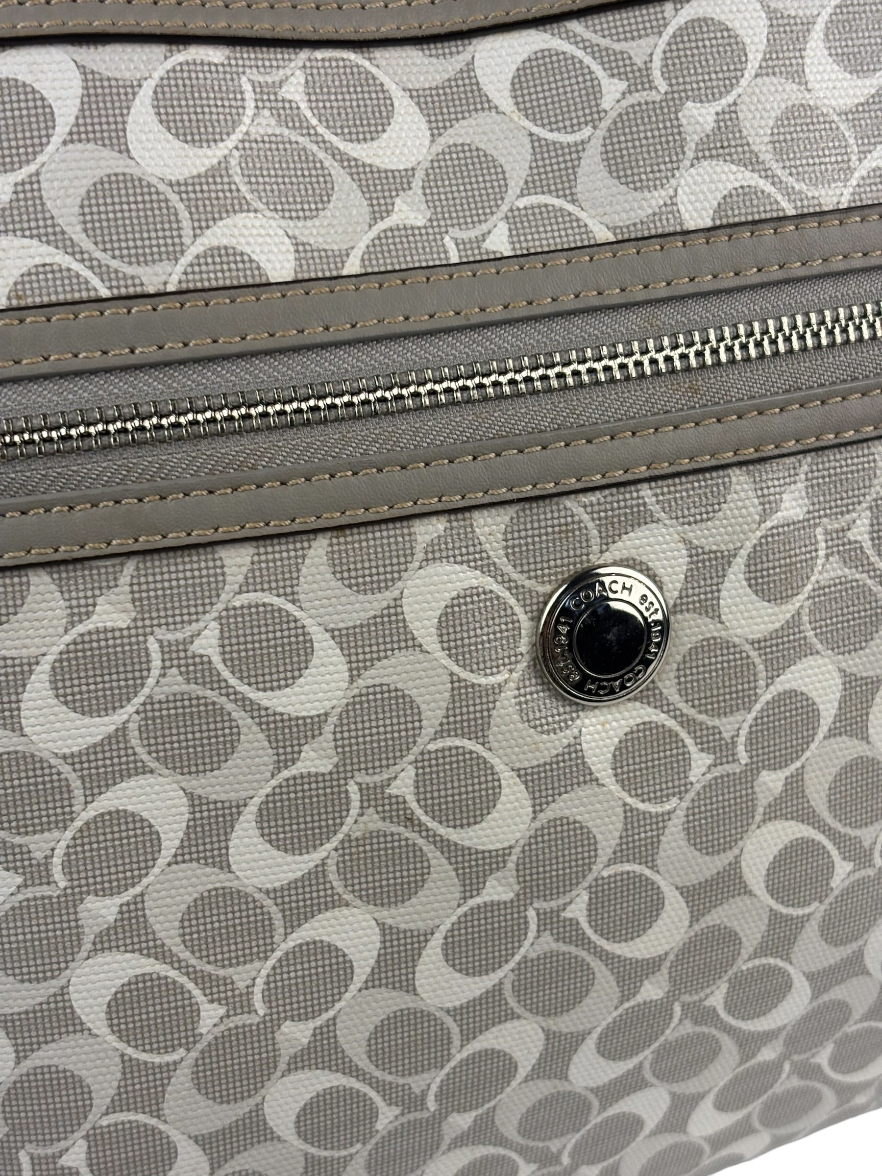 Coach Grey Patent Leather Signature Crossbody