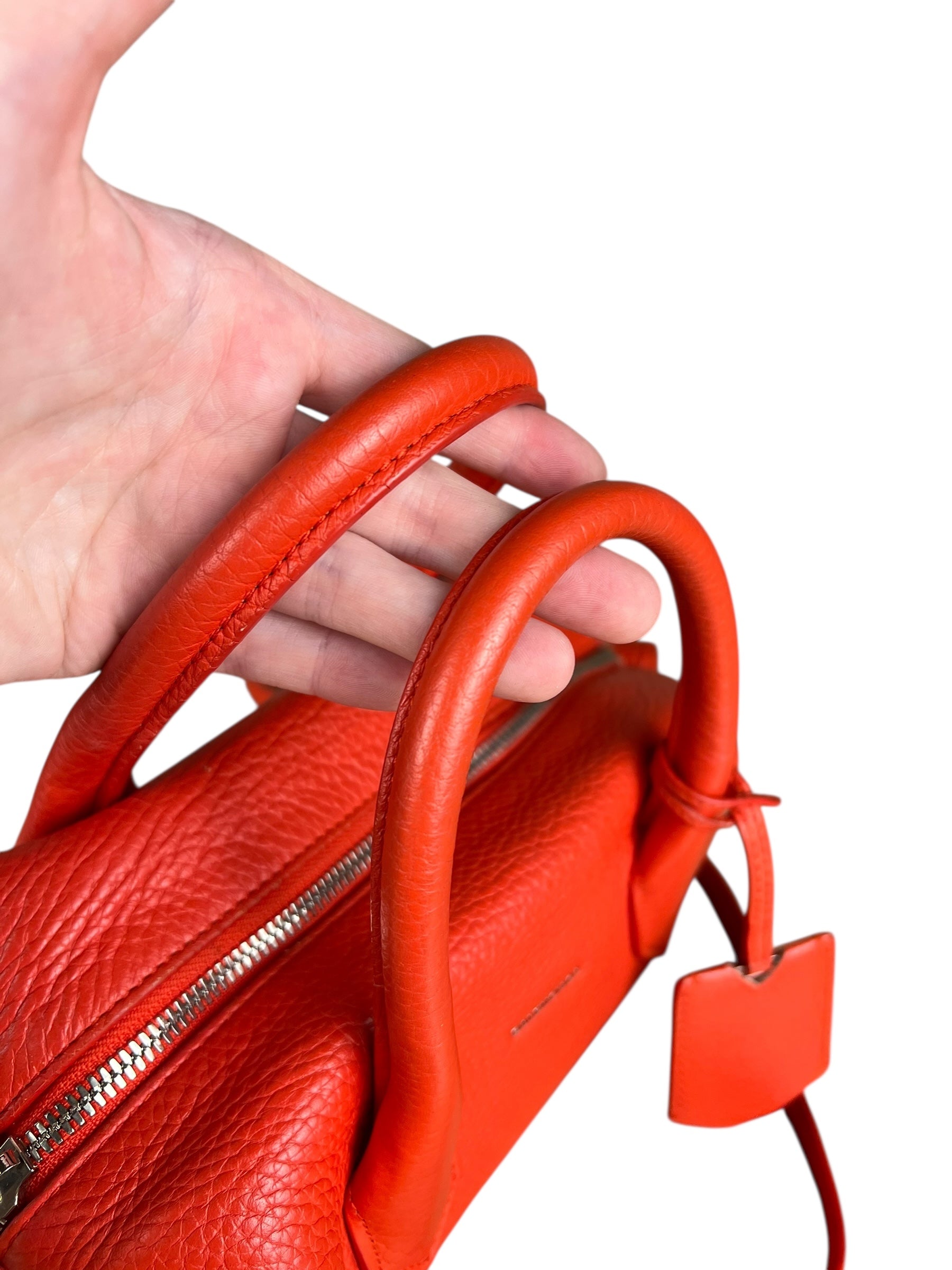 Balenciaga Red Leather Infanta Mini Boston Bag