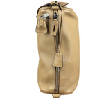 Prada Beige Leather Vitello Daino Buckle Shoulder Bag