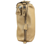 Prada Beige Leather Vitello Daino Buckle Shoulder Bag
