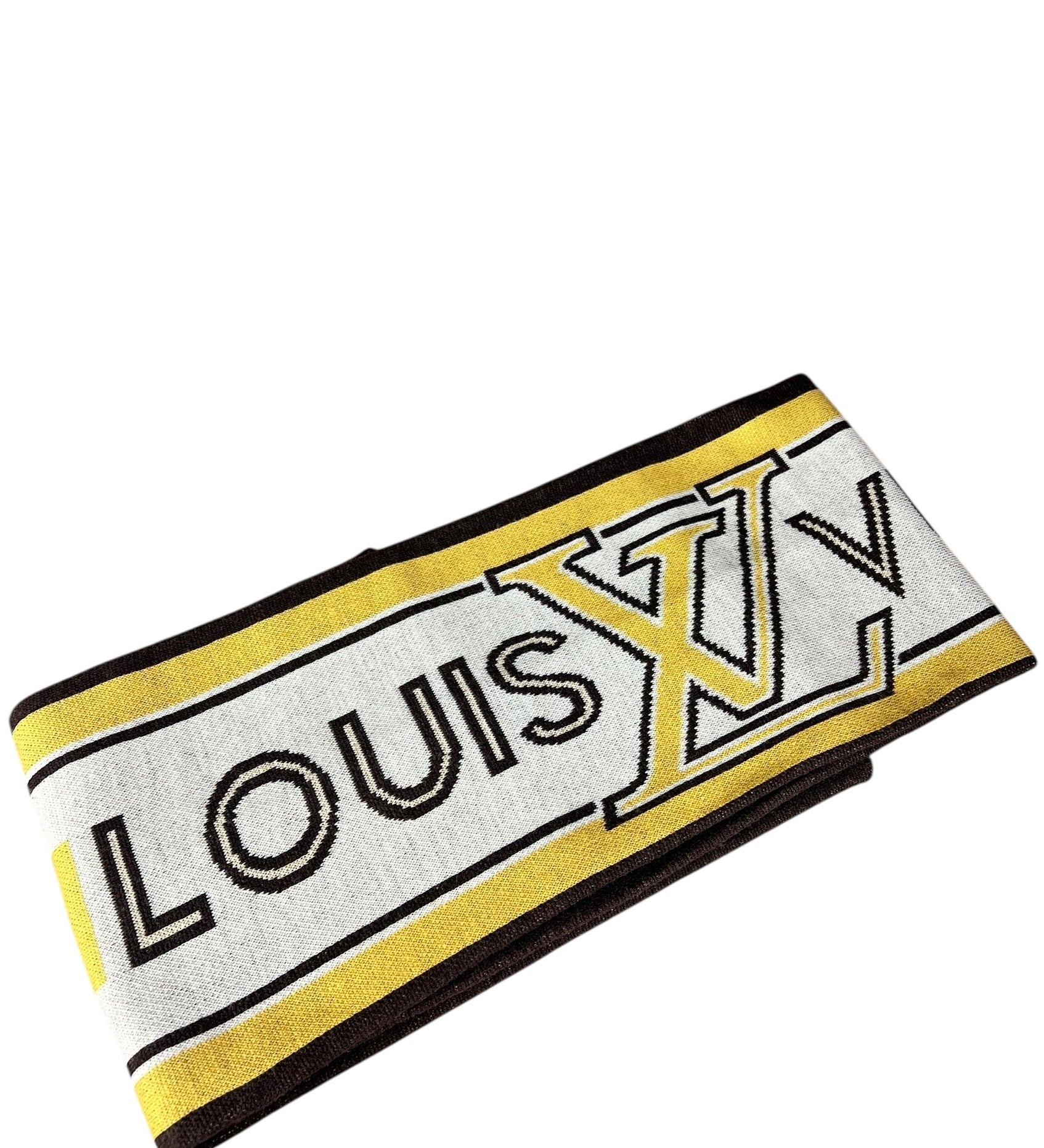 Louis Vuitton LV Essential Logo Scarf Yellow Wool