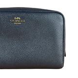 Coach Cosmetic Pouch Navy Blue Pebbled Leather