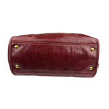 Miu Miu Amaranth Vitello Shine Leather Double Zip 2Way Handbag