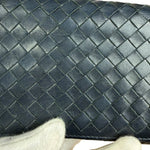 Bottega Veneta Navy Blue Intrecciato Long Wallet