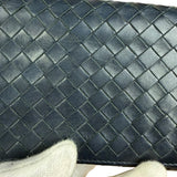 Bottega Veneta Navy Blue Intrecciato Long Wallet