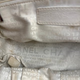 Chanel Beige Leather Chocolate Bar Bowler Bag 2004
