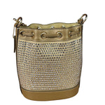 Coach Yellow Gold Mini Bucket Crystal Two-Way Bag