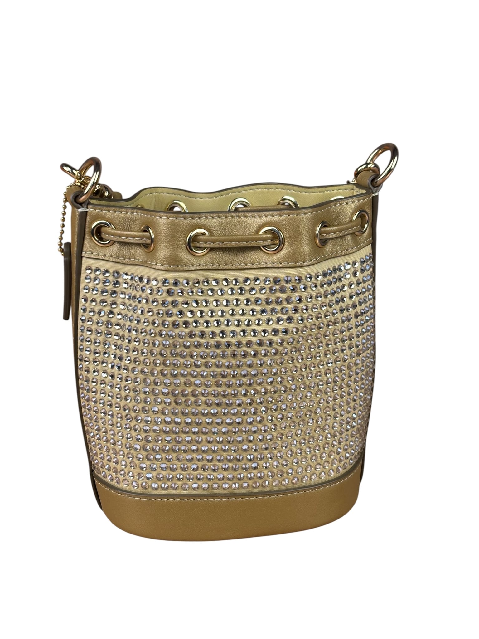Coach Yellow Gold Mini Bucket Crystal Two-Way Bag