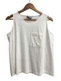 Prada White Cotton Pocket Tank Top