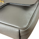 Prada Grey Saffiano Leather Cuir Pattina Crossbody