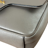 Prada Grey Saffiano Leather Cuir Pattina Crossbody