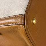 Miu Miu Beige/Brown Bicolor Leather Madras Handbag