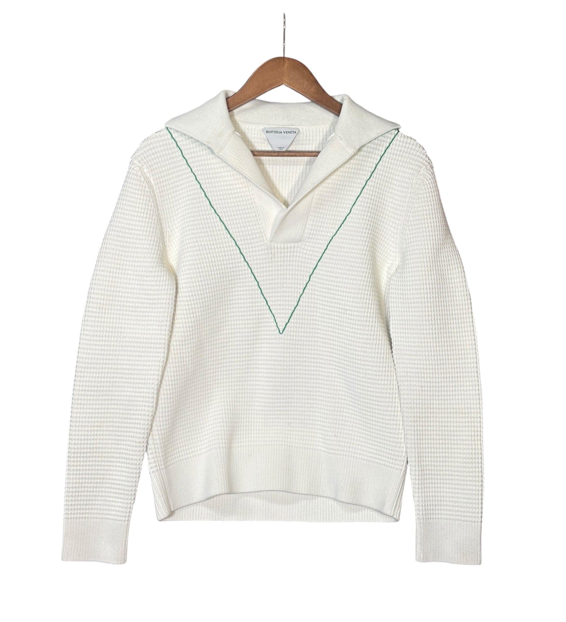 Bottega Veneta White V Nylon Blend Sweater