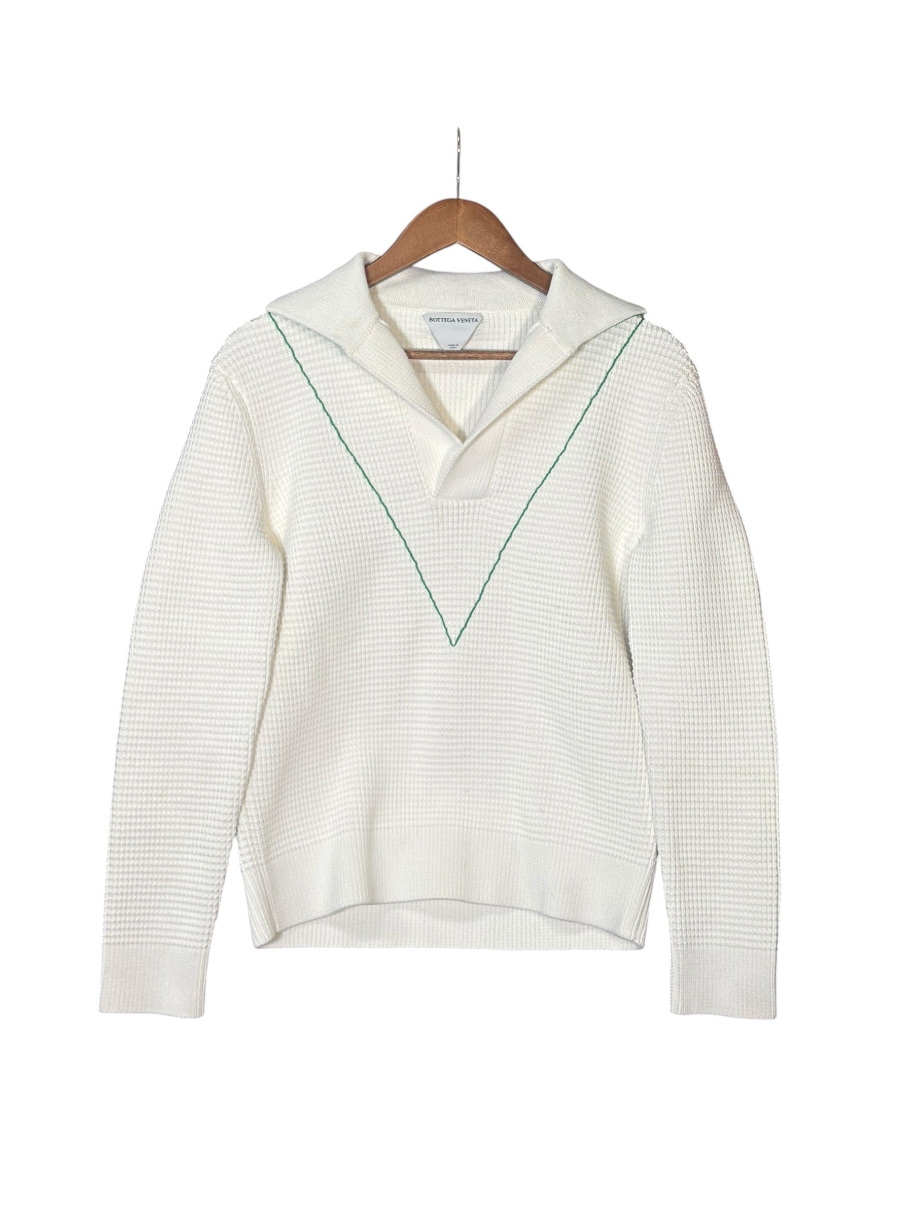 Bottega Veneta White V Nylon Blend Sweater