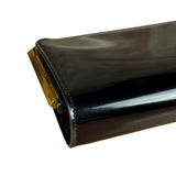 Saint Laurent Black Patent Date Charnière Minaudière Clutch