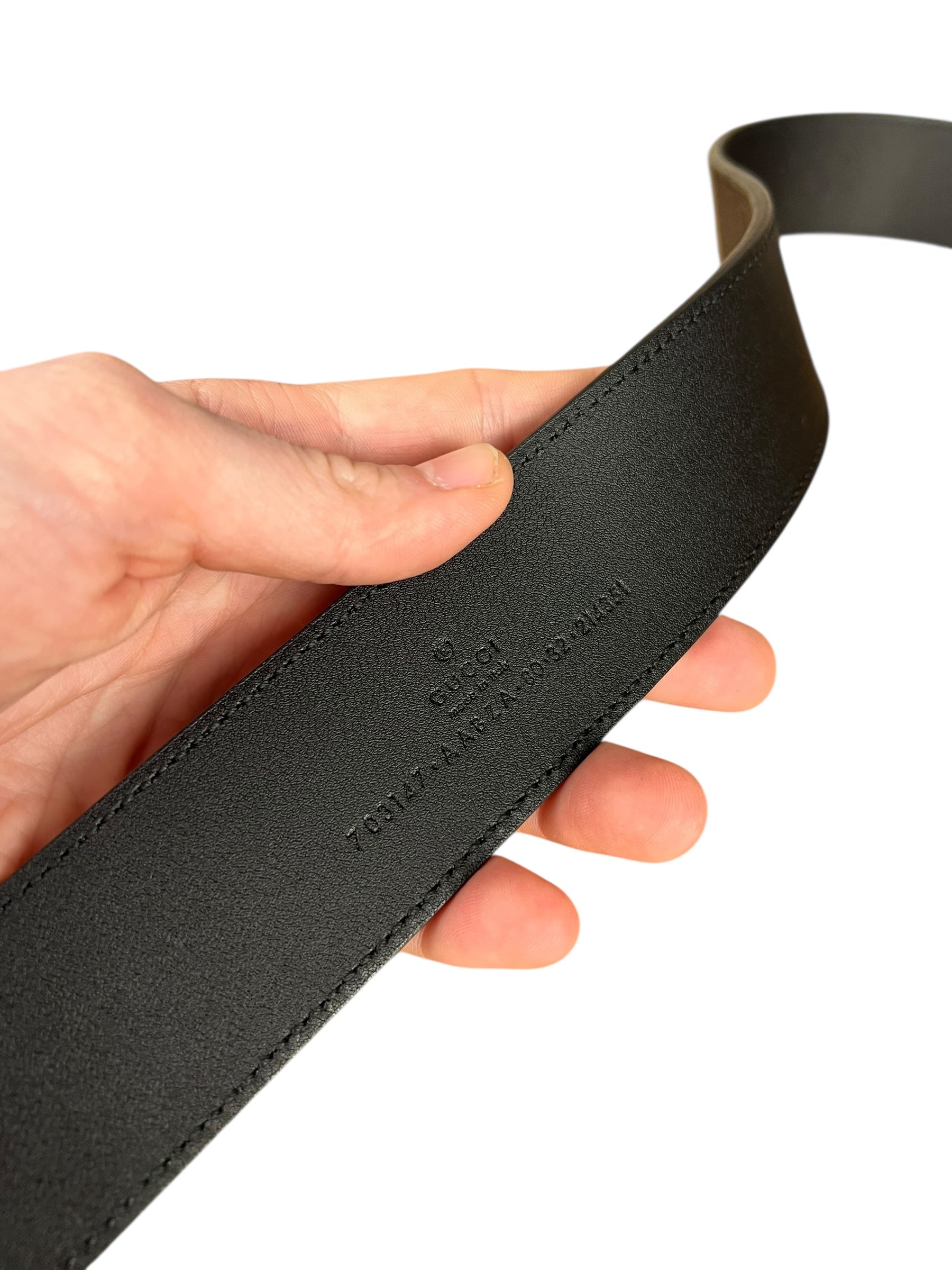 Gucci Black Monogram GG Belt