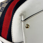 Gucci Navy Leather Trim GG Sherry Line Heritage Shoulder Bag