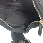 Fendi Black Leather Trim Crossbody Neoprene Baguette