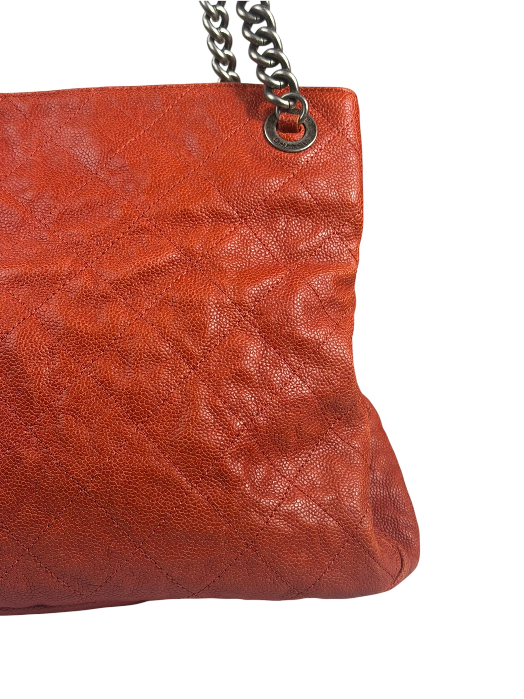 Chanel Red Caviar Quilted Small Frame Shoulder Bag 2011