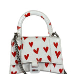 Balenciaga White Leather Hourglass Heart Nano Two-Way Bag