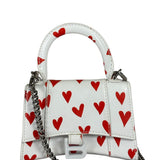 Balenciaga White Leather Hourglass Heart Nano Two-Way Bag